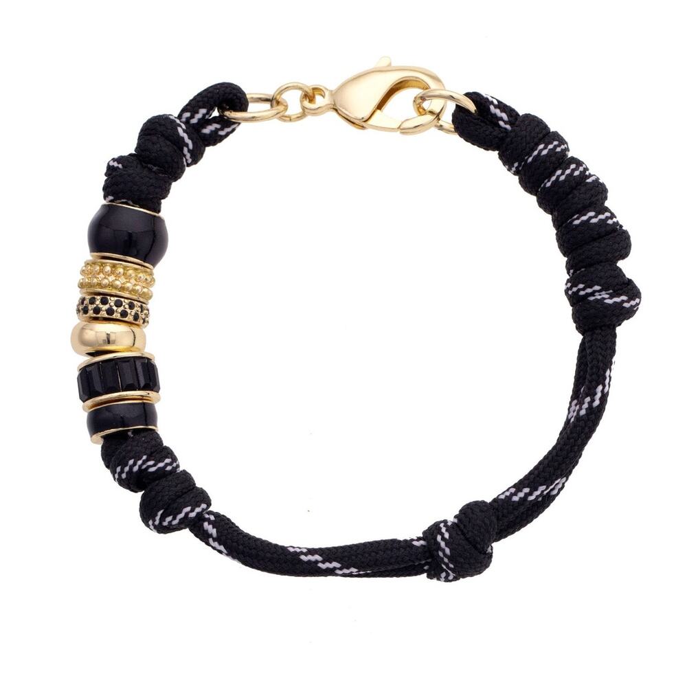 Lottie Black Beaded Paracord Bracelet